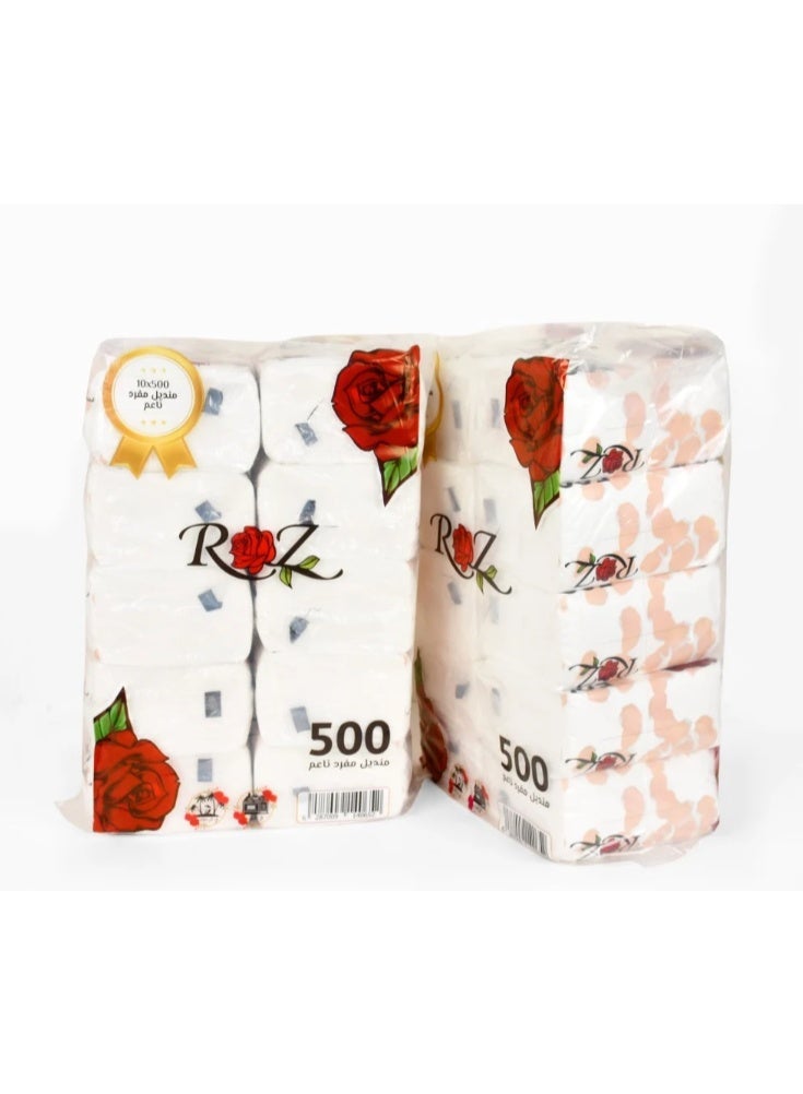 ROZ Rose soft tissues, 20 packs × 500 single tissues - Image 2